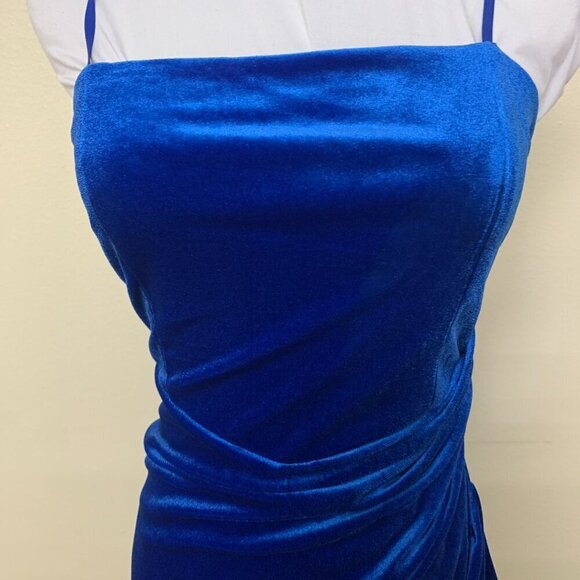Emerald Sundae Small Womens Junior Velvet Mini Bodycon Dress Blue - Picture 4 of 9